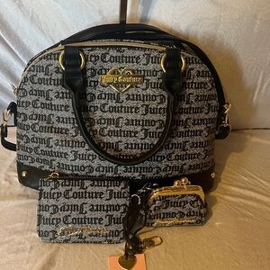 Juicy Couture Black and Gray Shoulder Bag Set